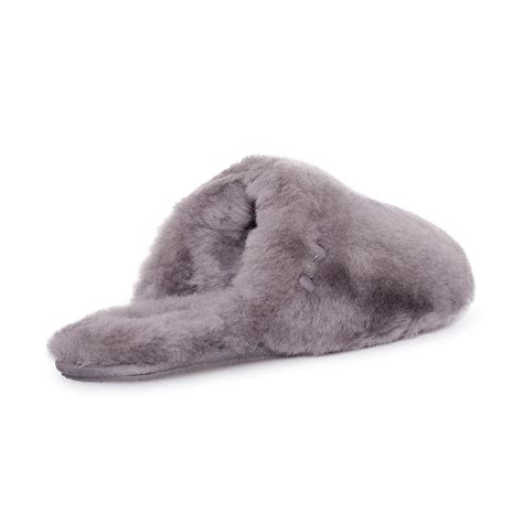 UGG Fluff Clog Grey Slippers - Women's – MyCozyBoots