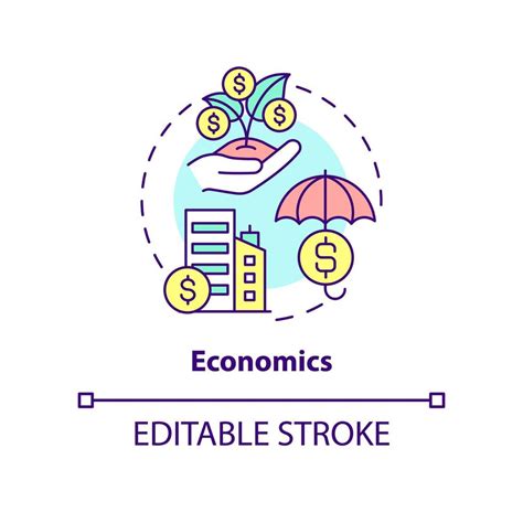 Economics concept icon. Resources allocation system. Social institution abstract idea thin line ...