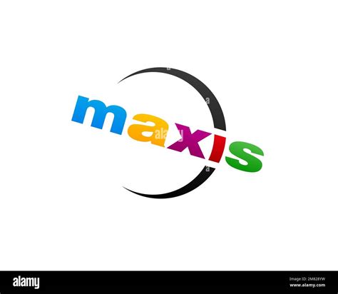 Maxis, rotated logo, white background B Stock Photo - Alamy