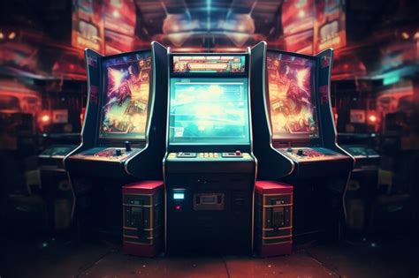 Premium AI Image | 90s Arcade Cabinets 90s retro background