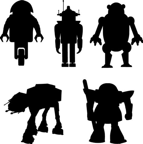 Robot Silhouette Vector on white background 34075589 Vector Art at Vecteezy