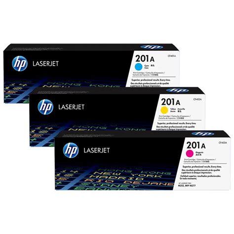 HP 201A CF401A Cyan / CF402A Yellow / CF403A Magenta Original LaserJet ...