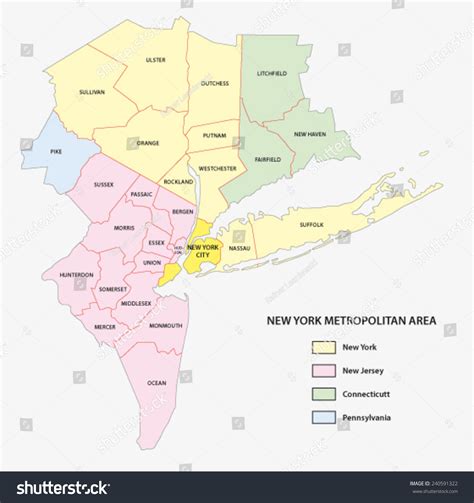 New York Tri State Area Map