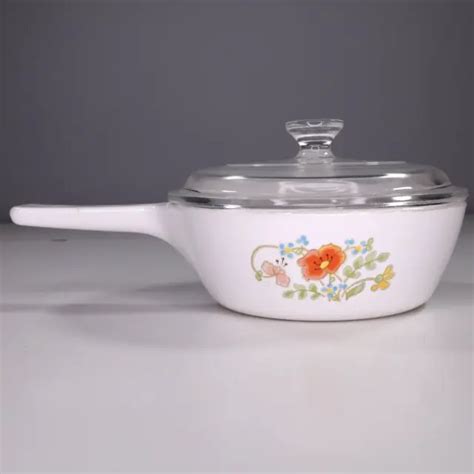 CORNING WARE P-81-B Wildflower 1 Pint Menuette Sauce Pan with Lid ...