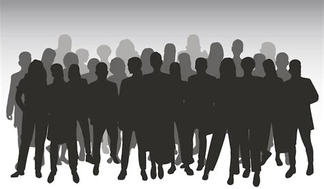 Premium Vector | Crowd silhouette outline group of people Youth business group Isolated vector