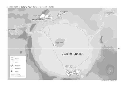 Detailed map of Jezero Crater for the new book – GERALD M. KILBY