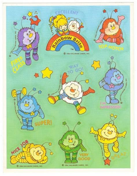 Vintage Rainbow Brite Sprites Sticker Sheet 1984 Hallmark