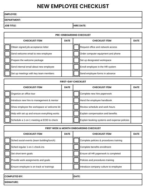 New Hire Checklist Template