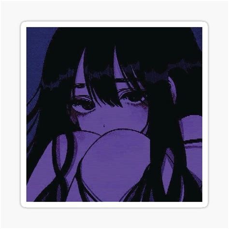 "Purple Anime Pfp Girl" Sticker for Sale by BlxssomUwu | Redbubble