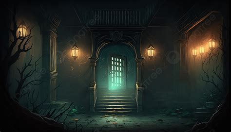 Game Castle Horror Scene Illustration Background, Game, Game Castle, Terror Background Image And ...