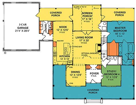 Country Style House Plan - 4 Beds 3 Baths 2252 Sq/Ft Plan #20-2041 ...