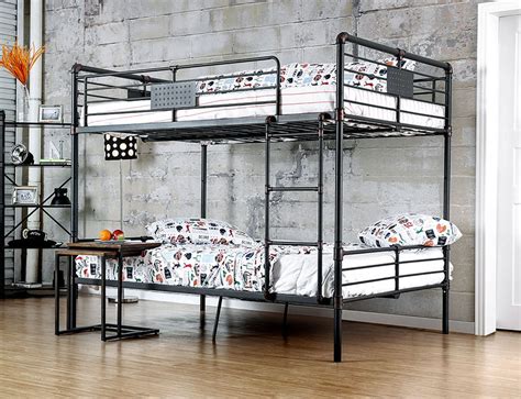 Industrial Piping Metal Full Size Bunk Bed