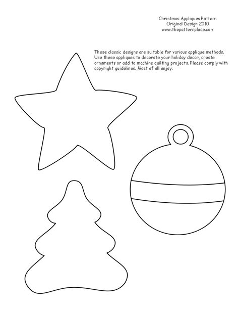 Free Printable Christmas Applique Patterns - Printable Word Searches