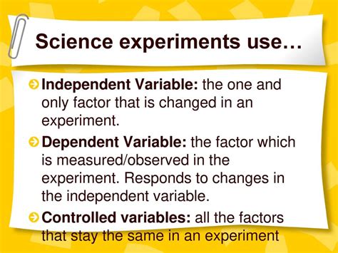 Variables in Science Experiments - ppt download