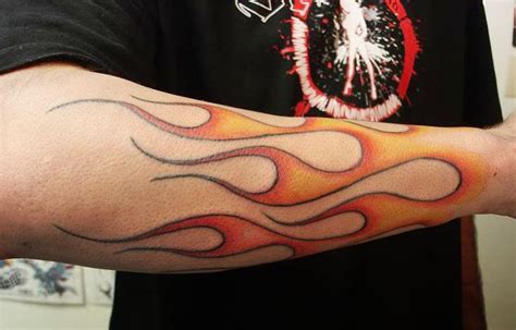 flame sleeve tattoo - Clip Art Library