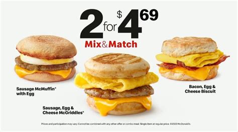 McDonald's Offers 2 For $4.69 Mix & Match Breakfast Sandwiches Deal At ...