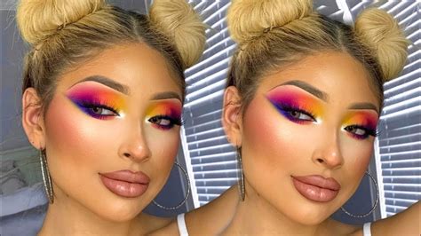 BRIGHT COLORFUL MAKEUP TUTORIAL | ViiRDii - YouTube