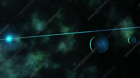 Planets around pulsar PSR B1257+12 - Stock Video Clip - K011/0885 - Science Photo Library