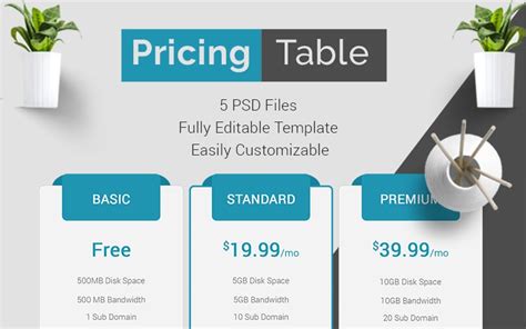 Corporate - Pricing Table PSD Template - TemplateMonster