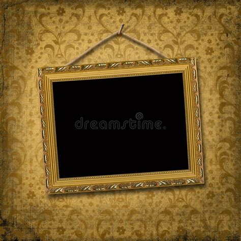 Picture Gold Frame with Victorian Pattern Stock Illustration ...