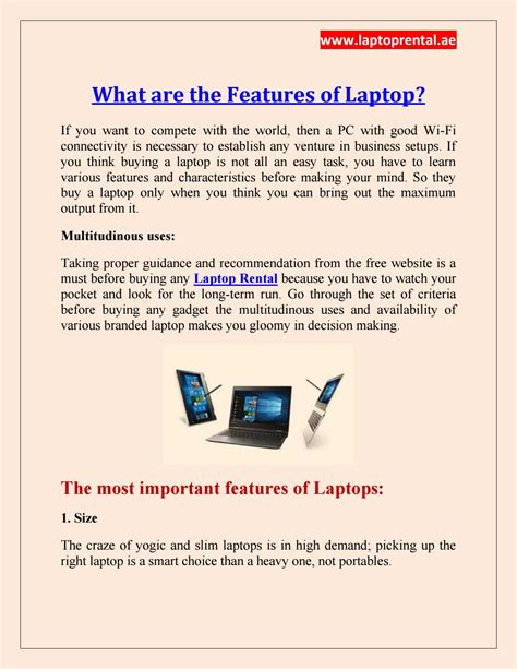 What are the Features of Laptop? by LaptopRental_ae - Issuu