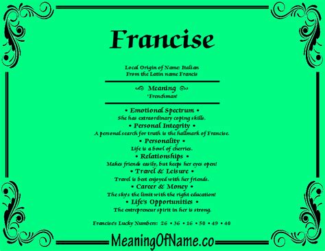 Francise - Meaning of Name