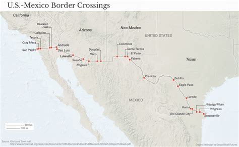 Mexico Border Crossings Map