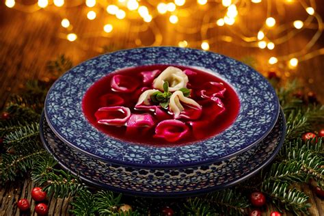 A Heartwarming Bowl of Festive Beetroot Broth with Scrumptious Mushroom Dumplings - Polish ...