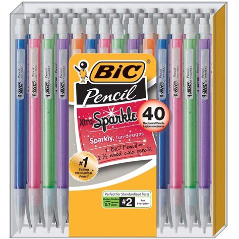 Bic Xtra-Sparkle #2 Mechanical Pencil, Medium Point (0.7 mm), Assorted ...