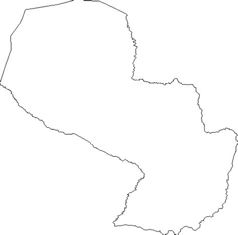 Blank Outline Map of Paraguay