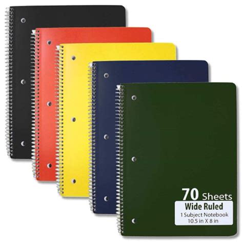 Bulk School Supplies Wholesale Case Pack of 48 Notebooks (Wide Ruled 70 ...