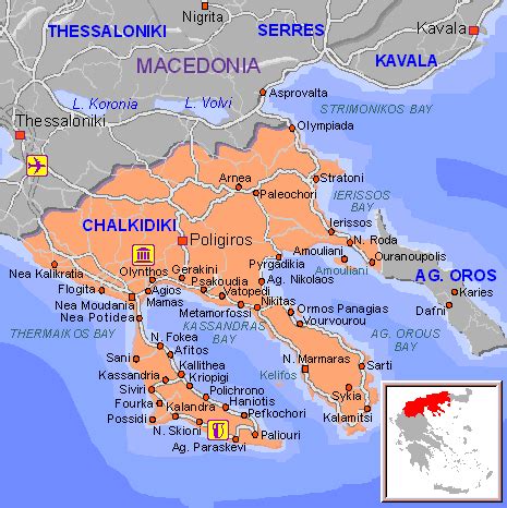 Greece Map Halkidiki