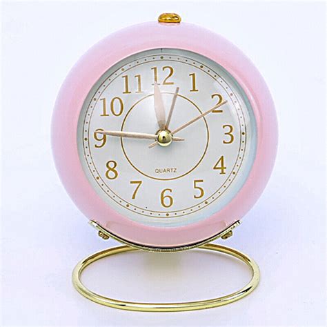 Retro Silent Alarm Clocks Cute Bedside Desktop Alarm Clocks with Night ...