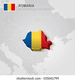 Romania Neighboring Countries Europe Administrative Map Stock Vector (Royalty Free) 535041799 ...