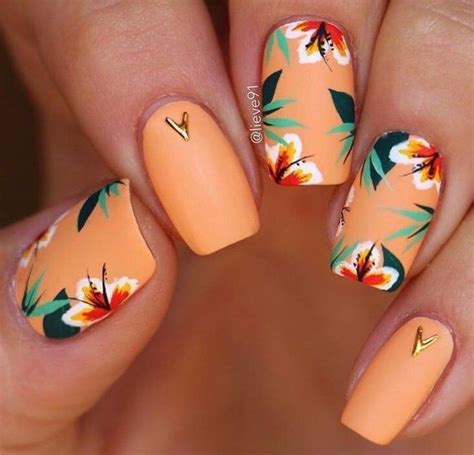 Tropical ???? nail design shared by ᴰ.ᶜᴴᴵᵛᴼᴺ on We Heart It #nailsart | Tropical nail designs ...