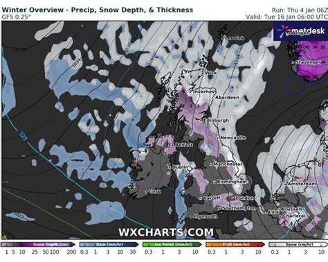 UK weather: Maps show 650-mile snow wall to hit from London to Scotland ...