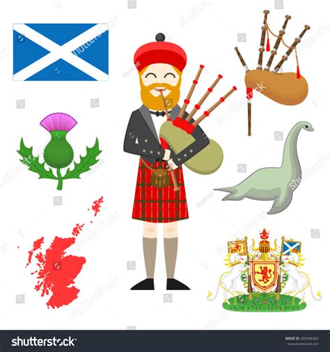 Vector Set Drawings On Theme Scotland Stock Vector (Royalty Free) 265446383