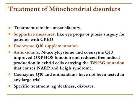 Treatment Of Mitochondrial Disease - Pregnant Center Informations