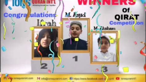 Winners of QIRAT competition IONS QURAN INTERNATIONAL - YouTube