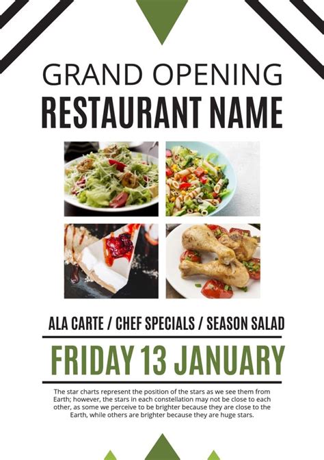 Free Green Restaurant Grand Opening Invitation template