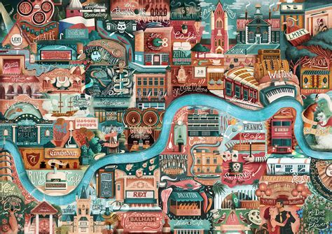 A painstakingly hand drawn map of London's magic places that make the city so damn great - this ...