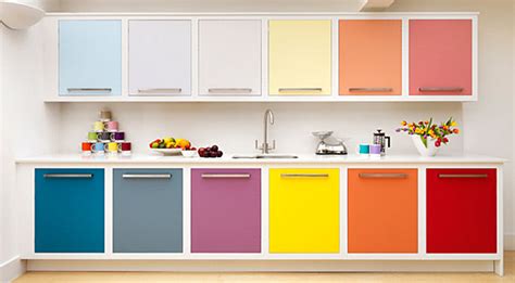 Colorful kitchen cabinets