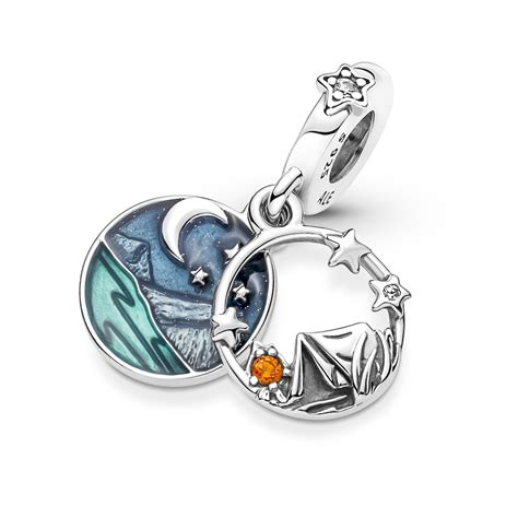 Camping Night Sky Double Dangle Charm - Gullsmed Gams-Haugsøen