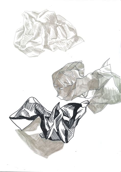 ArtStation - Crumpled Paper Drawing/Design Exercise