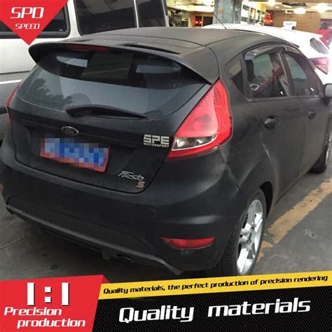 For Ford Fiesta Spoiler High Quality ABS Material Car Rear Wing Primer Color Rear Spoiler For ...