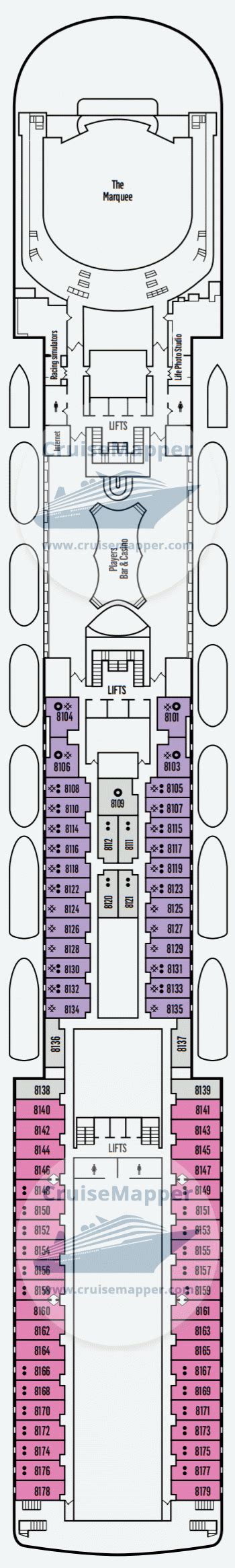 Ambassador Ambience deck 19 plan | CruiseMapper