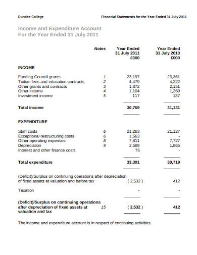 10+ Income and Expenditure Statement Templates in PDF | Word