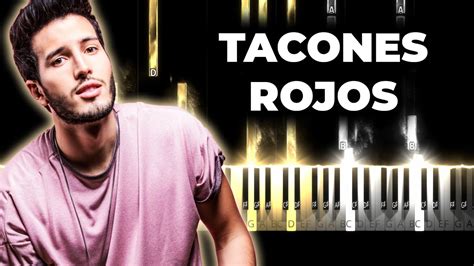 Sebastian Yatra - Tacones Rojos karaoke piano instrumental cover, letra ...