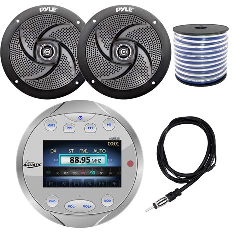 Lanzar AQR82S Round Aquatic Waterproof Marine Stereo In Dash Bluetooth ...