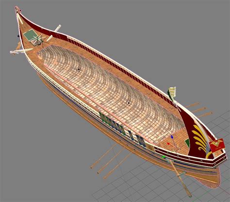 3d model roman trireme battle ship